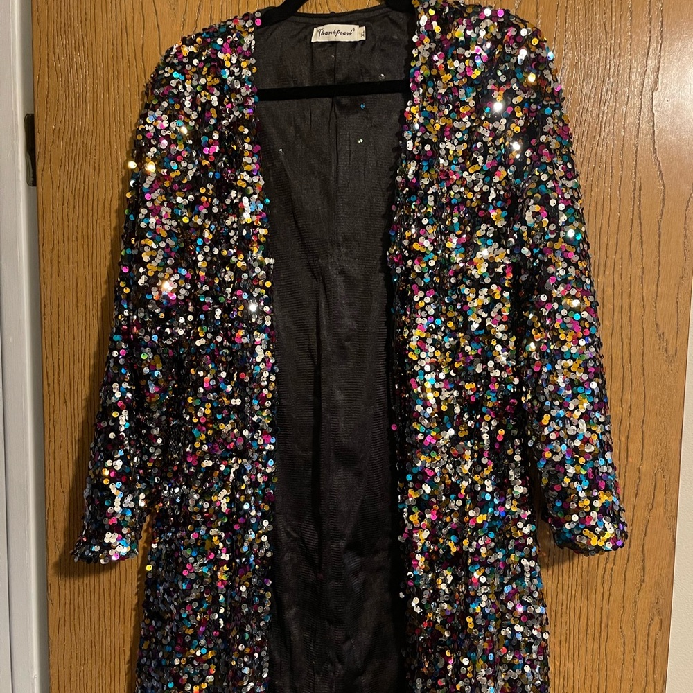 Heart Hips Sparkling Multicolor Sequin Blazer